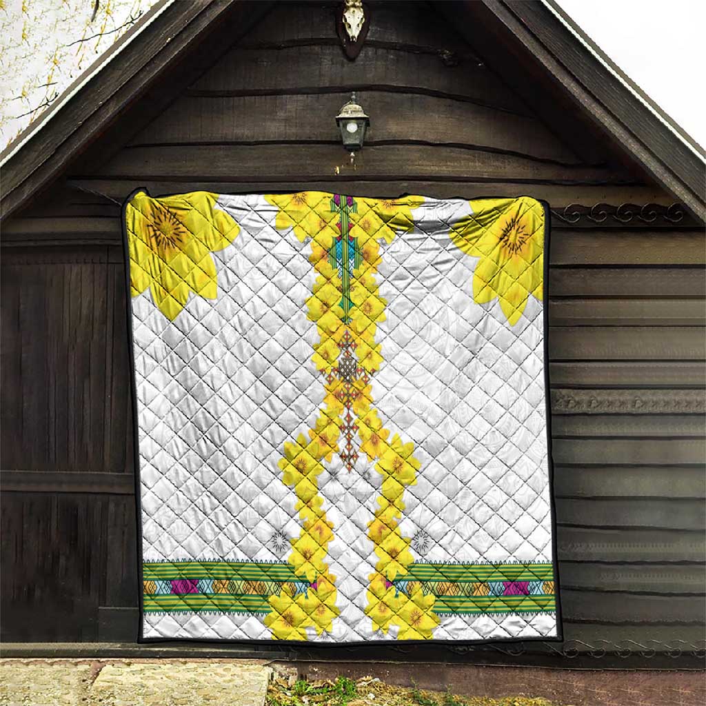 Enkutatash Ethiopia New Year Quilt Tilet Pattern With Adey Abeba Flowers LT05