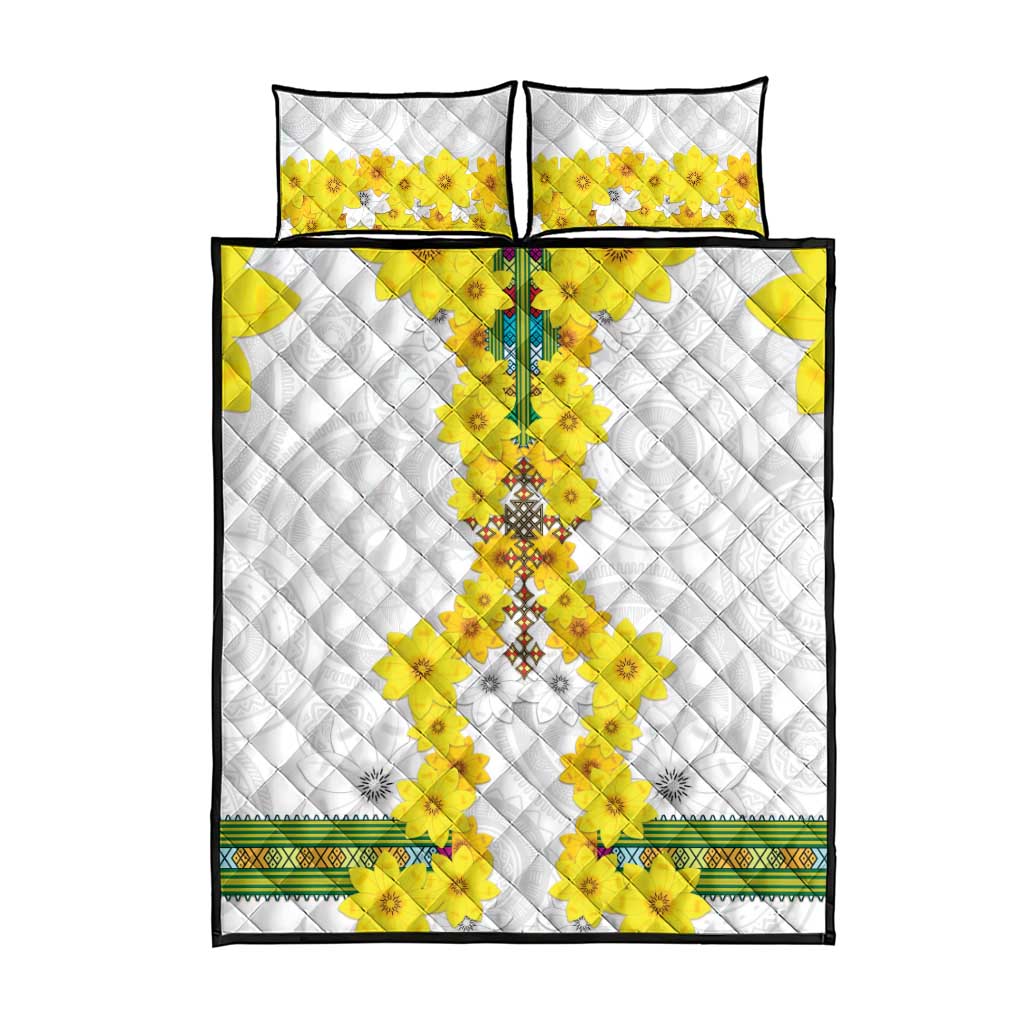 Enkutatash Ethiopia New Year Quilt Bed Set Tilet Pattern With Adey Abeba Flowers LT05