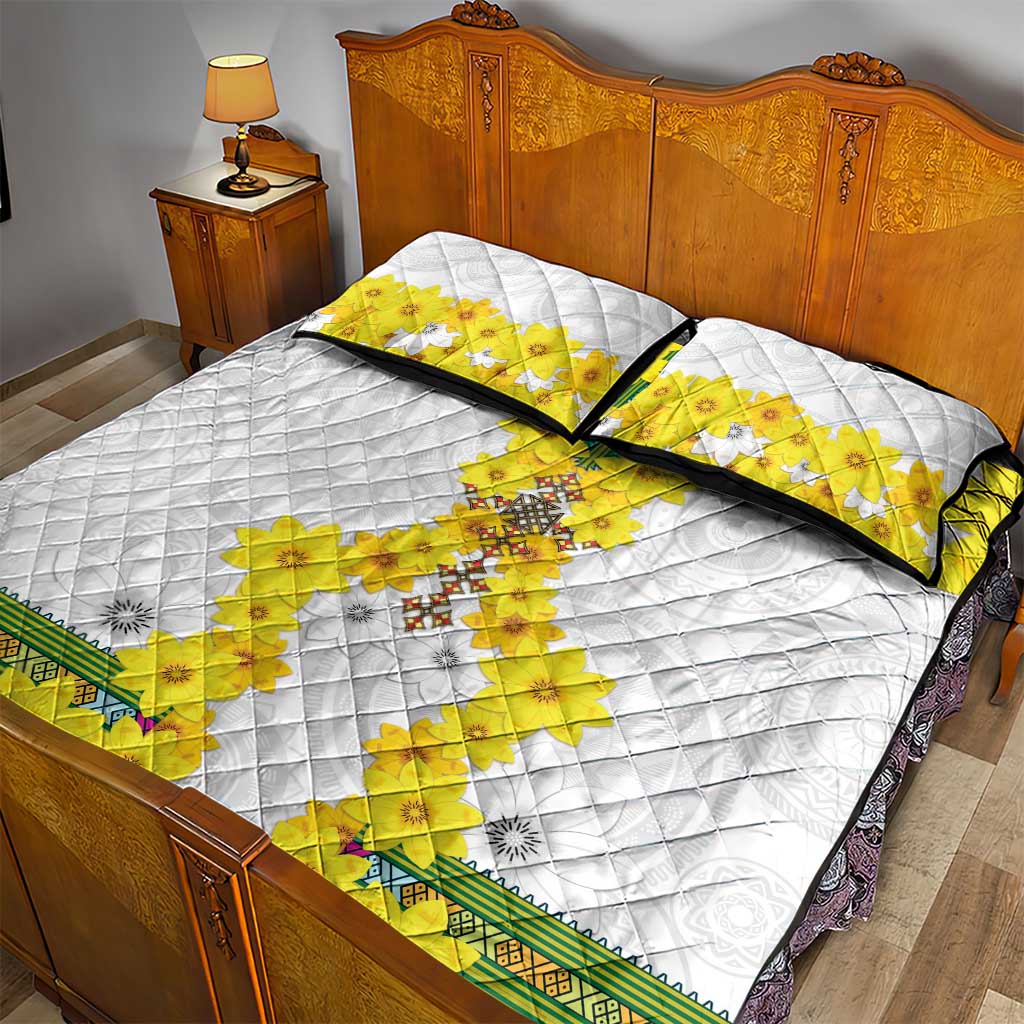 Enkutatash Ethiopia New Year Quilt Bed Set Tilet Pattern With Adey Abeba Flowers LT05