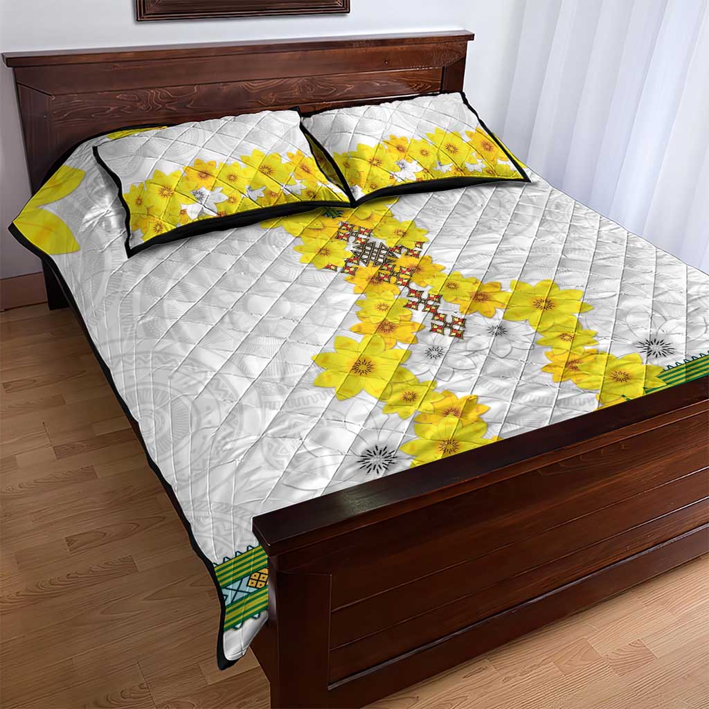 Enkutatash Ethiopia New Year Quilt Bed Set Tilet Pattern With Adey Abeba Flowers LT05