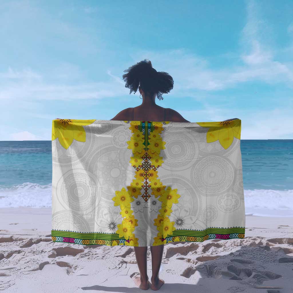 Enkutatash Ethiopia New Year Sarong Tilet Pattern With Adey Abeba Flowers LT05