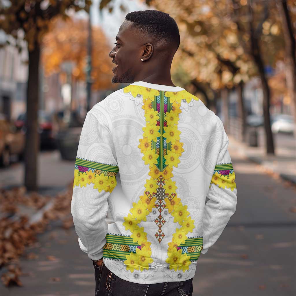 Enkutatash Ethiopia New Year Sweatshirt Tilet Pattern With Adey Abeba Flowers LT05