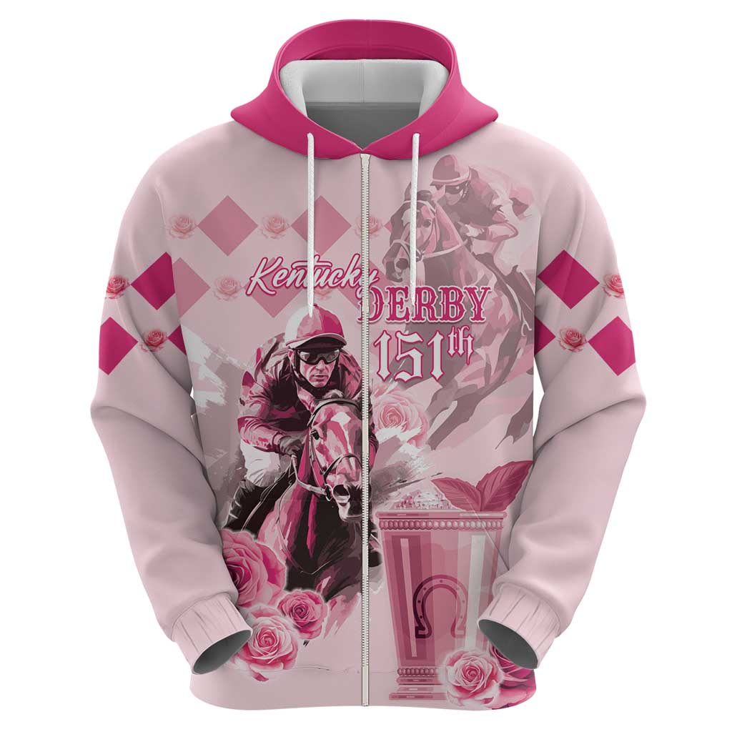 Personalized Kentucky Horse Racing Hoodie 151st Anniversary Mint Julep Pink Version LT05