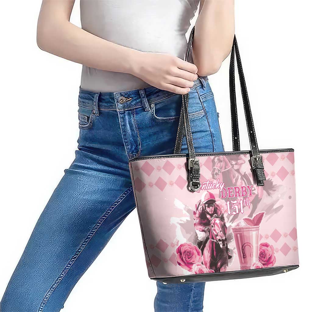 Kentucky Horse Racing Leather Tote Bag 151st Anniversary Mint Julep Pink Version LT05