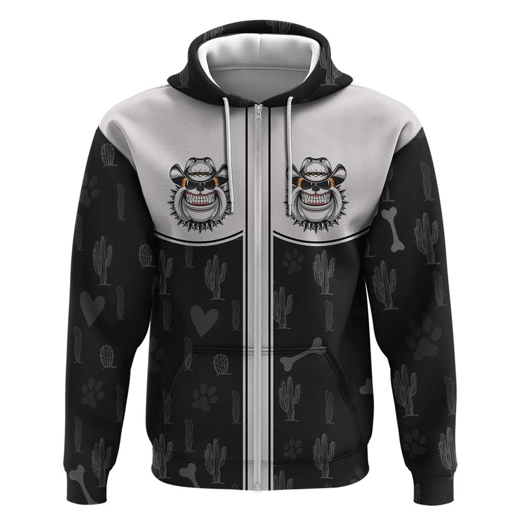 Cowdog Hoodie Cowboy Bulldog Retro Western Yoke LT05