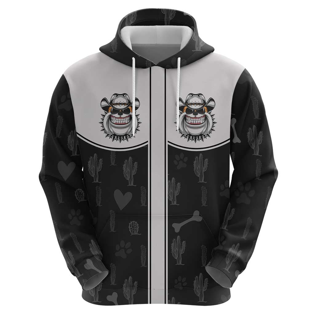 Cowdog Hoodie Cowboy Bulldog Retro Western Yoke LT05
