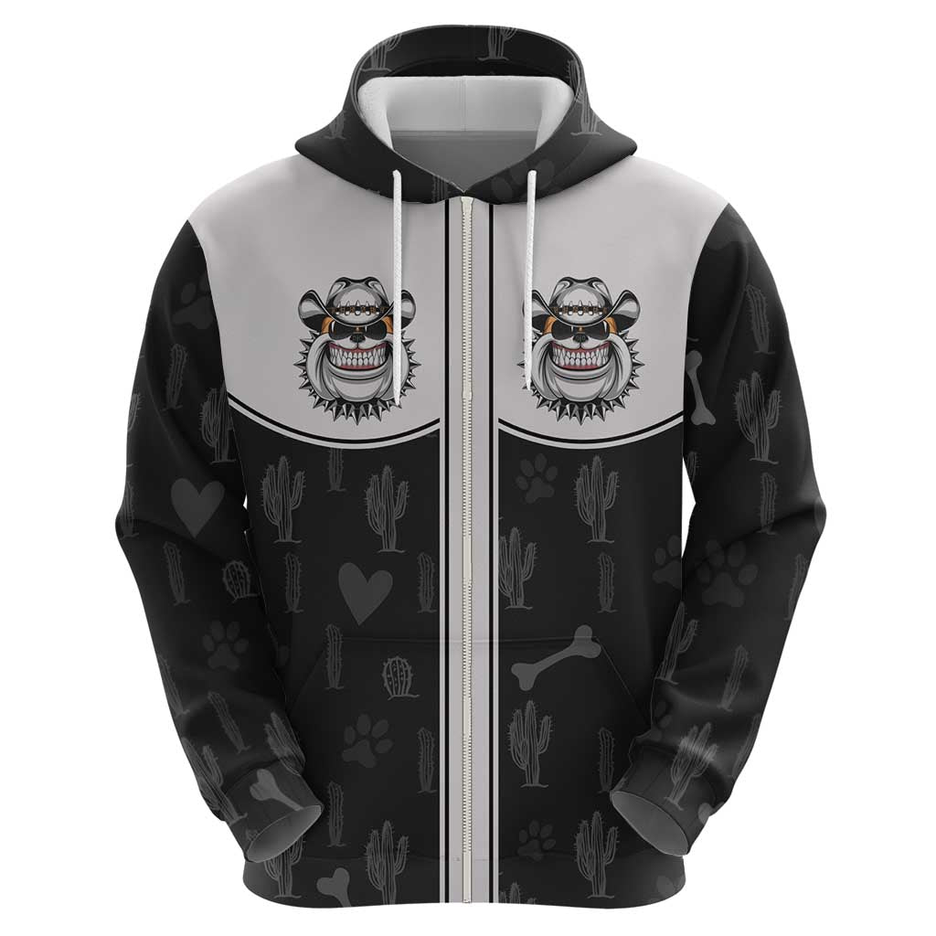 Cowdog Hoodie Cowboy Bulldog Retro Western Yoke LT05