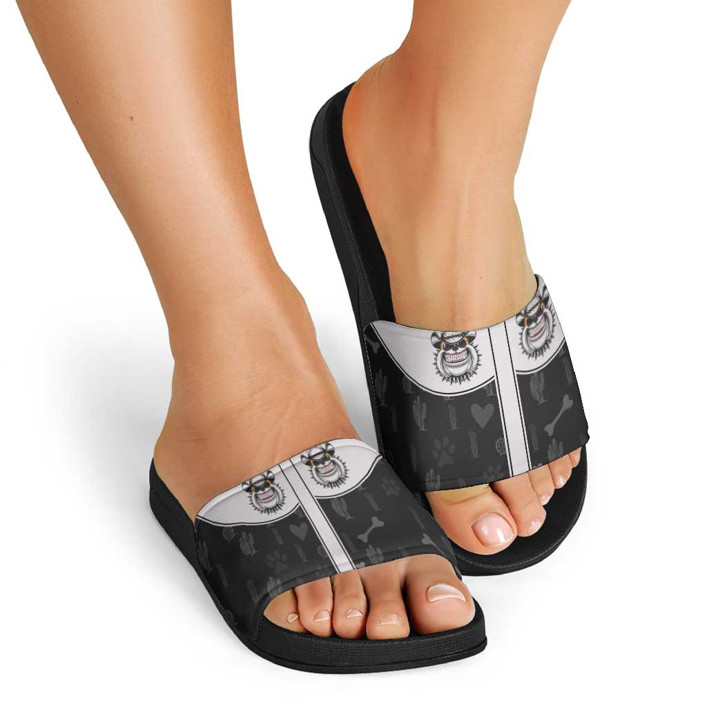 Cowdog Slide Sandals Cowboy Bulldog Retro Western Yoke LT05