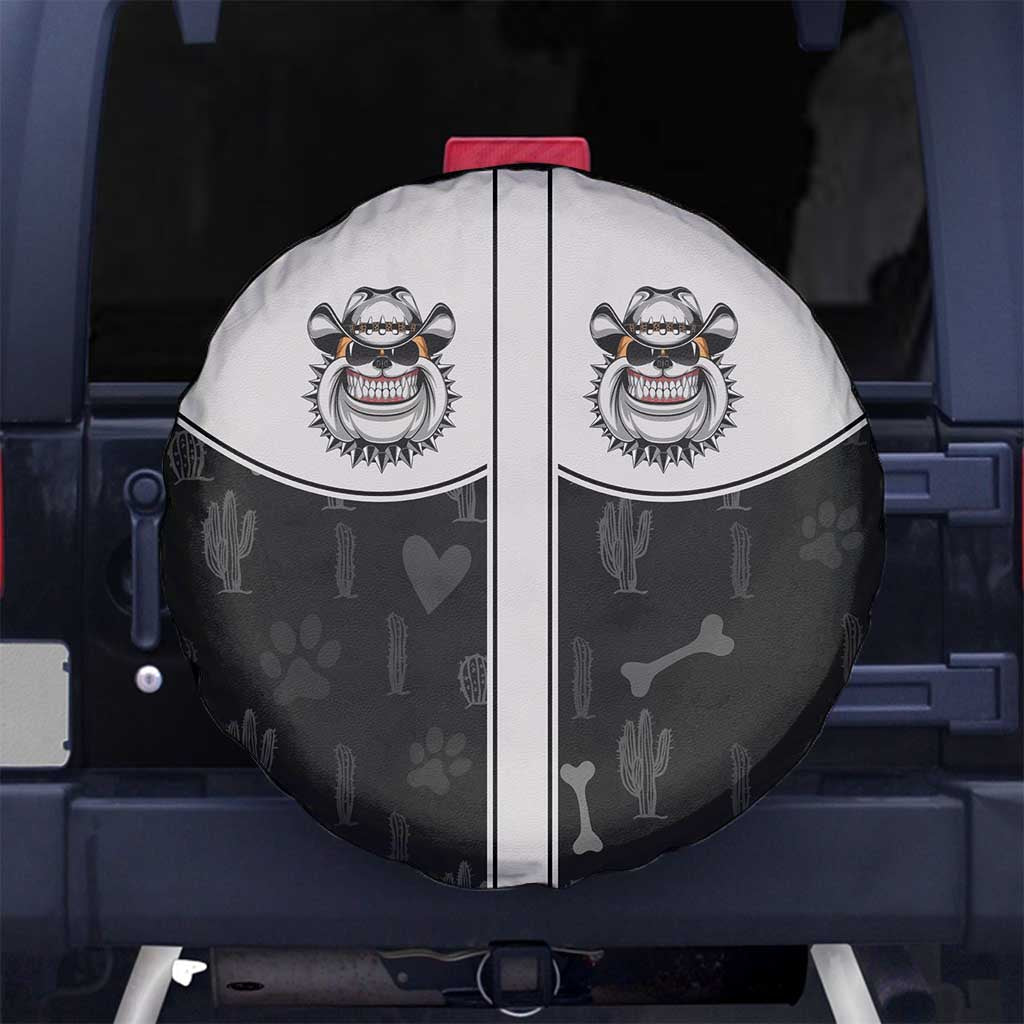 Cowdog Spare Tire Cover Cowboy Bulldog Retro Western Yoke LT05