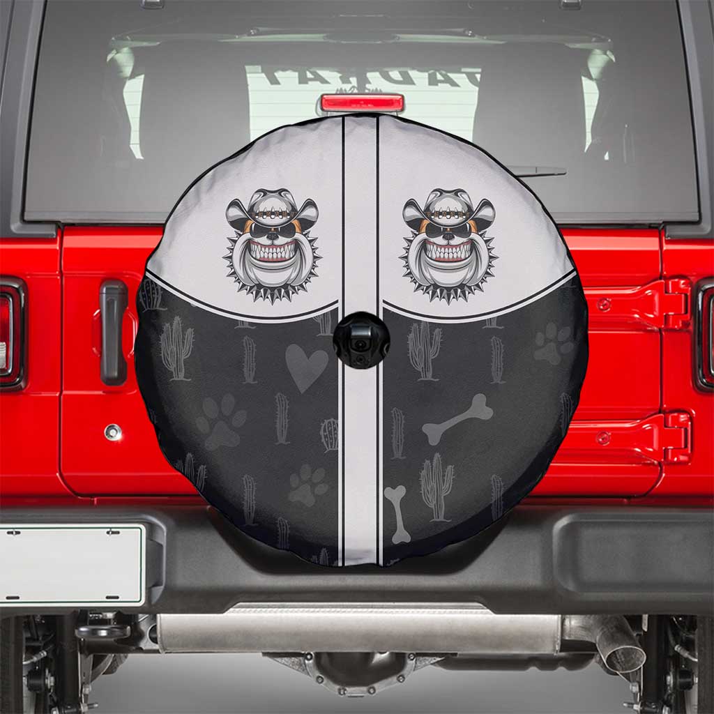 Cowdog Spare Tire Cover Cowboy Bulldog Retro Western Yoke LT05