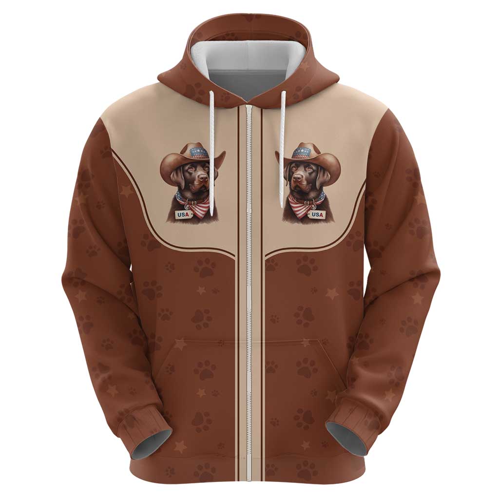 Cowdog Hoodie Cowboy Patriotic Labrador Western Yoke LT05