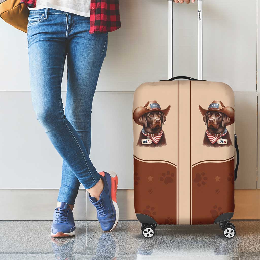 Cowdog Luggage Cover Cowboy Patriotic Labrador Western Yoke LT05