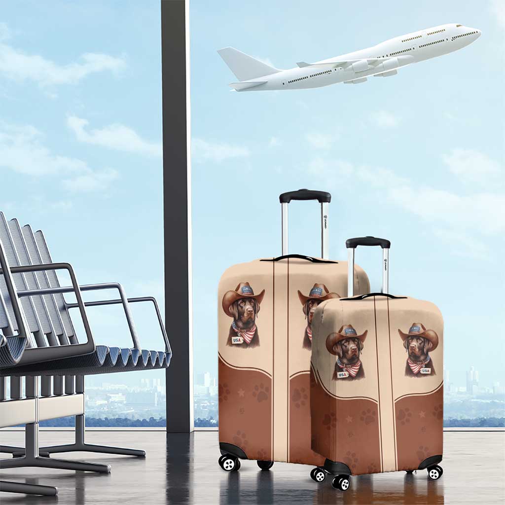 Cowdog Luggage Cover Cowboy Patriotic Labrador Western Yoke LT05