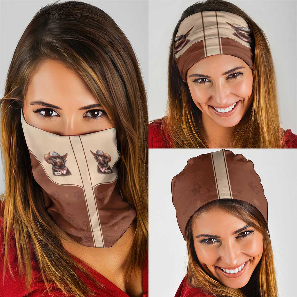 Cowdog Neck Gaiter Cowboy Patriotic Labrador Western Yoke LT05