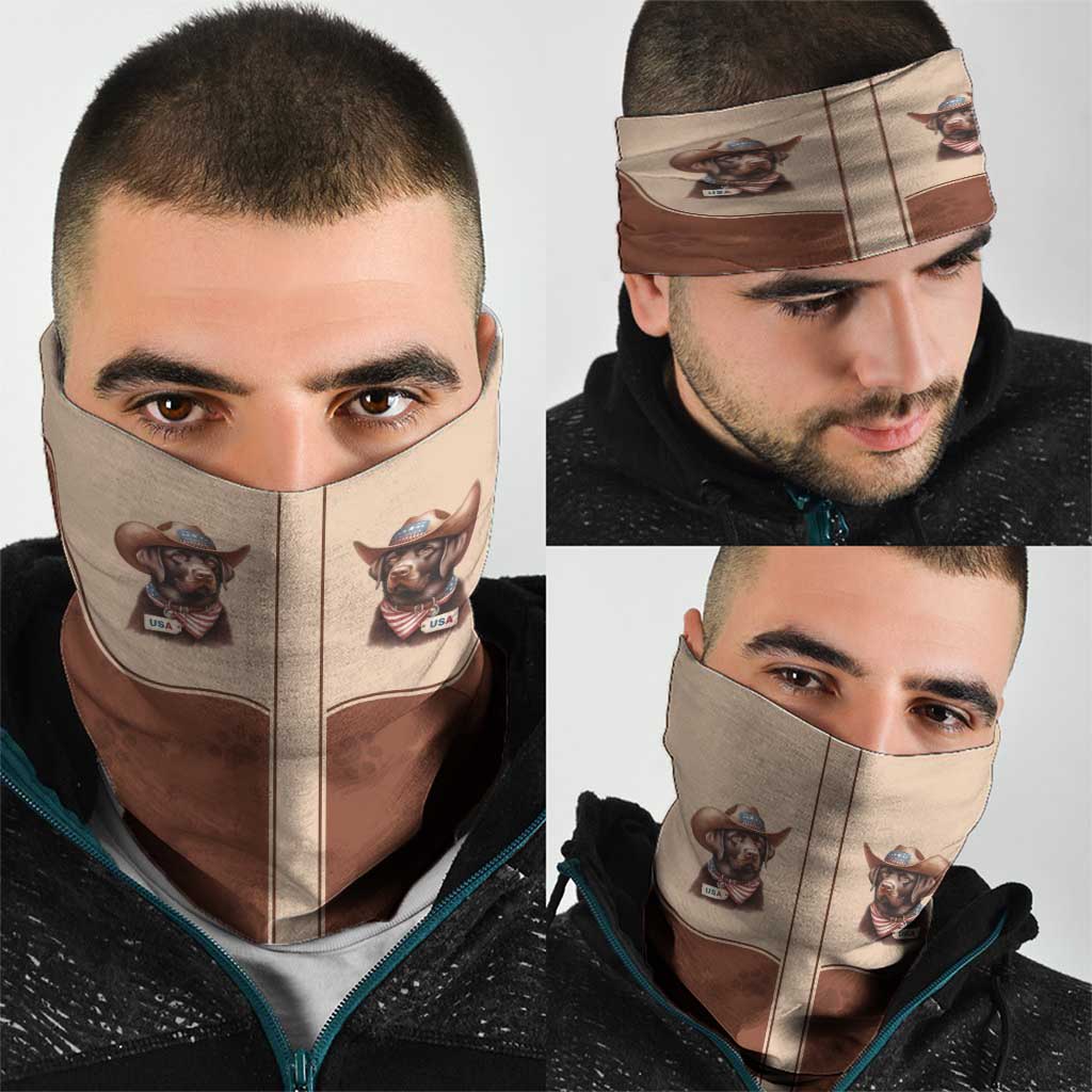 Cowdog Neck Gaiter Cowboy Patriotic Labrador Western Yoke LT05