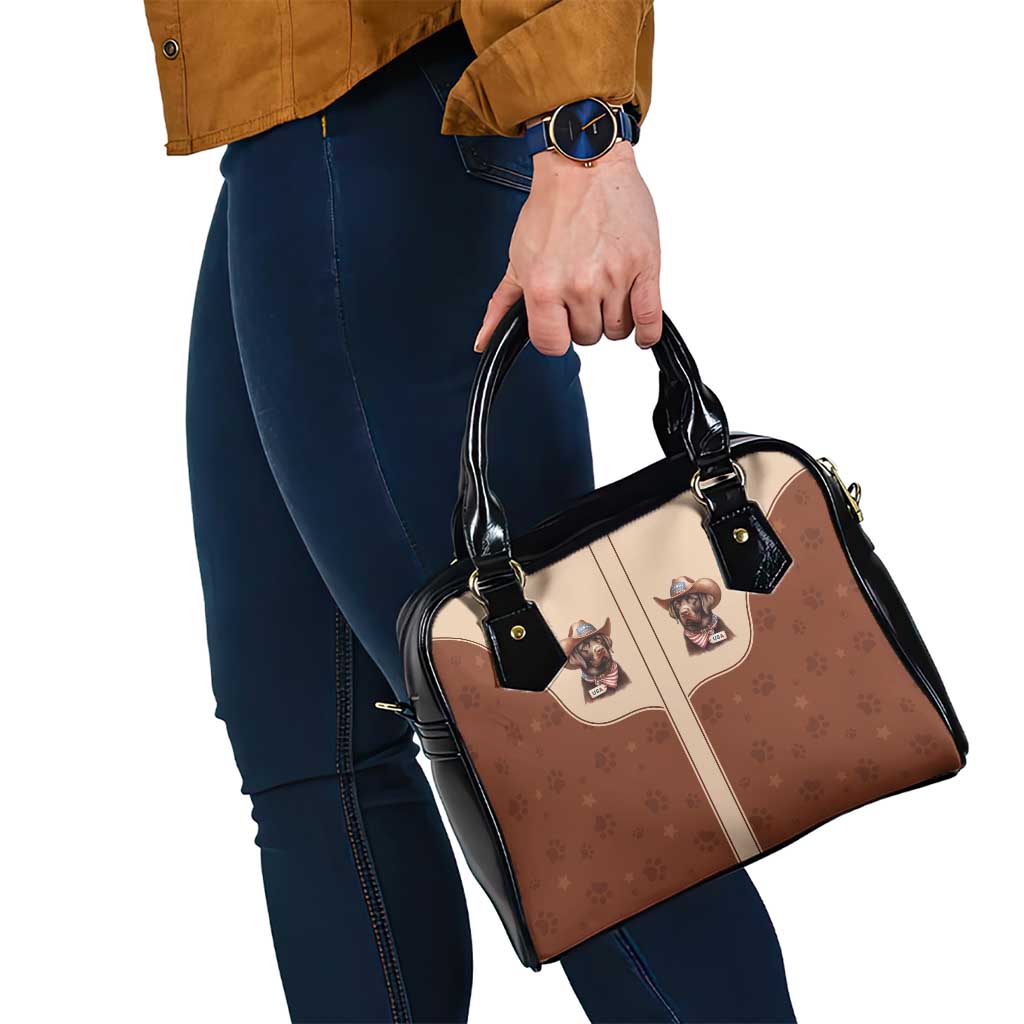 Cowdog Shoulder Handbag Cowboy Patriotic Labrador Western Yoke LT05