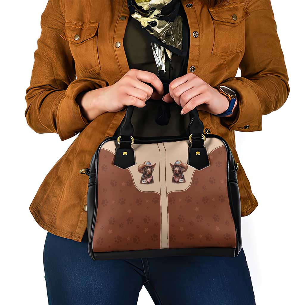 Cowdog Shoulder Handbag Cowboy Patriotic Labrador Western Yoke LT05