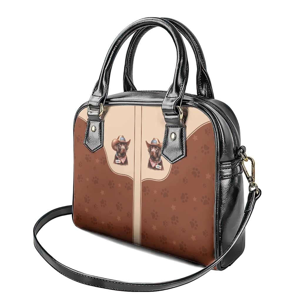 Cowdog Shoulder Handbag Cowboy Patriotic Labrador Western Yoke LT05