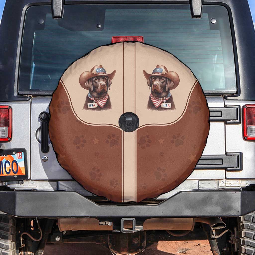 Cowdog Spare Tire Cover Cowboy Patriotic Labrador Western Yoke LT05