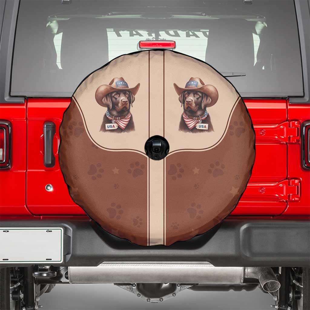 Cowdog Spare Tire Cover Cowboy Patriotic Labrador Western Yoke LT05