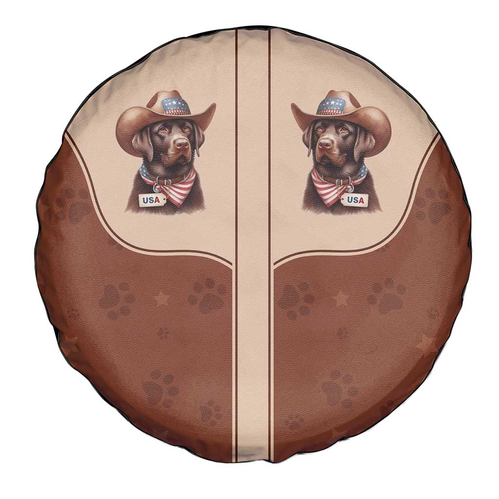 Cowdog Spare Tire Cover Cowboy Patriotic Labrador Western Yoke LT05