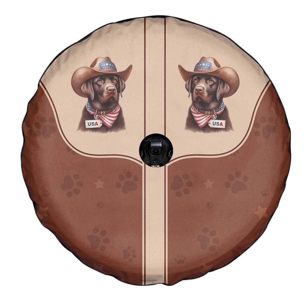 Cowdog Spare Tire Cover Cowboy Patriotic Labrador Western Yoke LT05