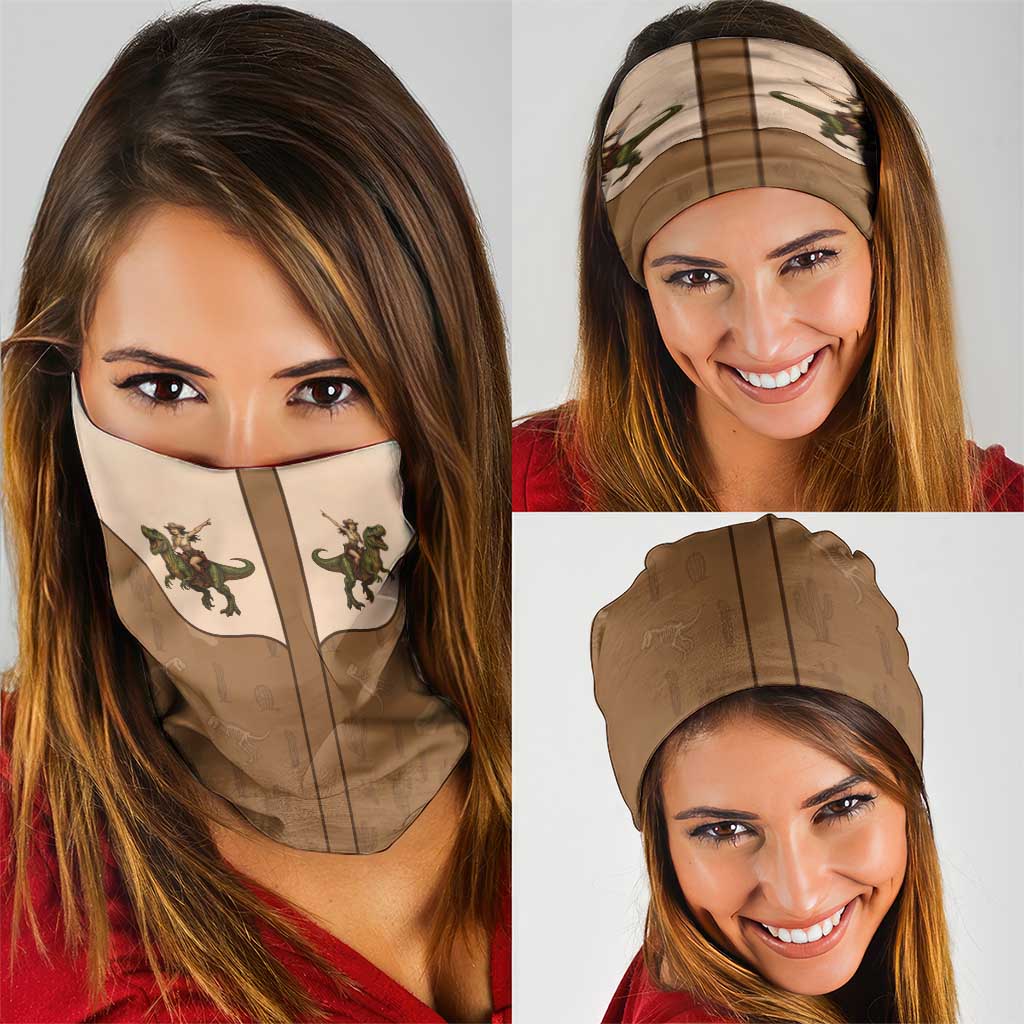 Cowgirl Dinosaur Neck Gaiter Retro Western Yoke LT05