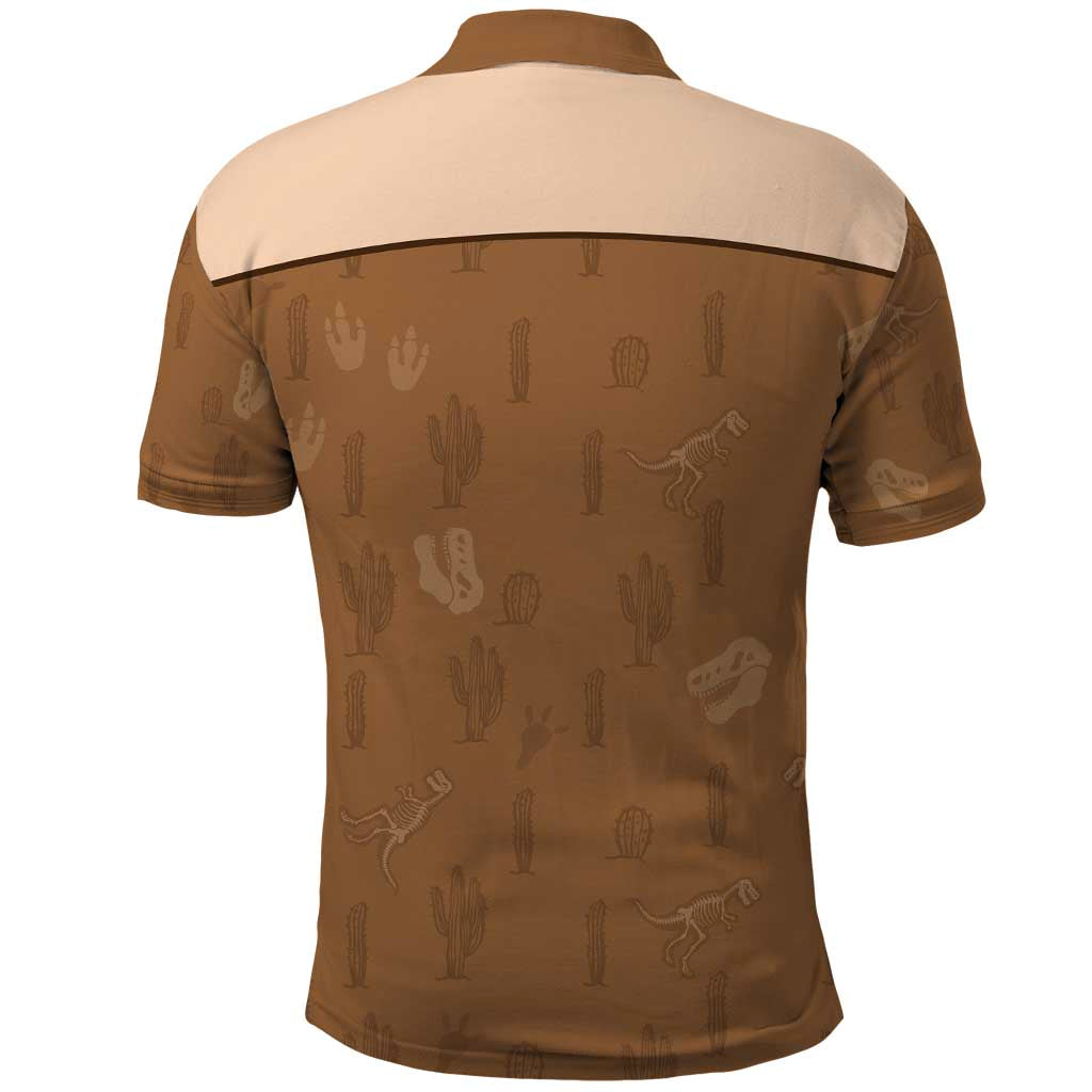 Cowgirl Dinosaur Polo Shirt Retro Western Yoke LT05