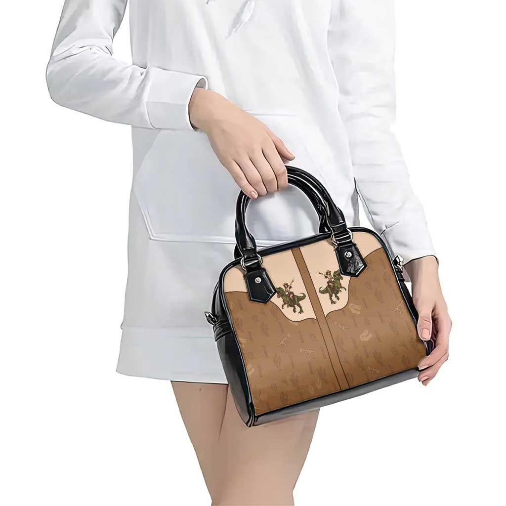 Cowgirl Dinosaur Shoulder Handbag Retro Western Yoke LT05