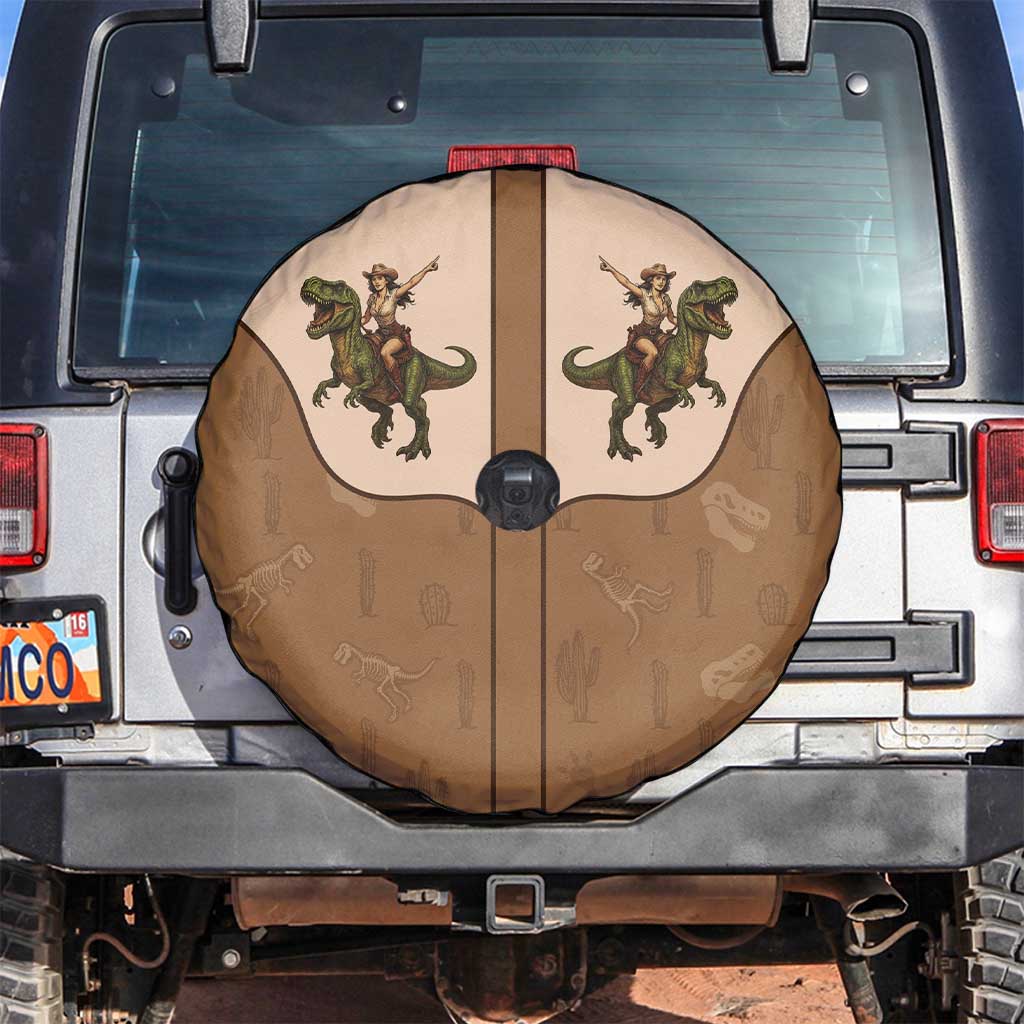 Cowgirl Dinosaur Spare Tire Cover Retro Western Yoke LT05