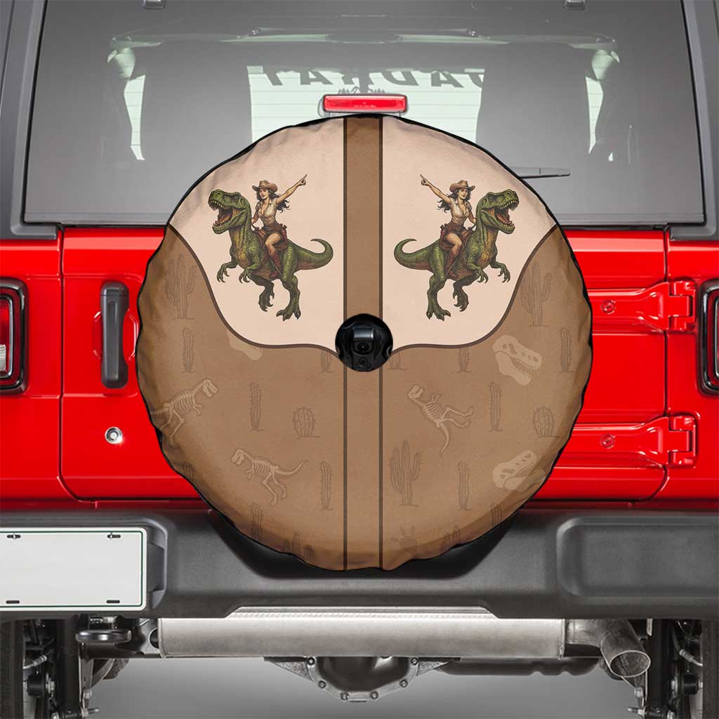 Cowgirl Dinosaur Spare Tire Cover Retro Western Yoke LT05