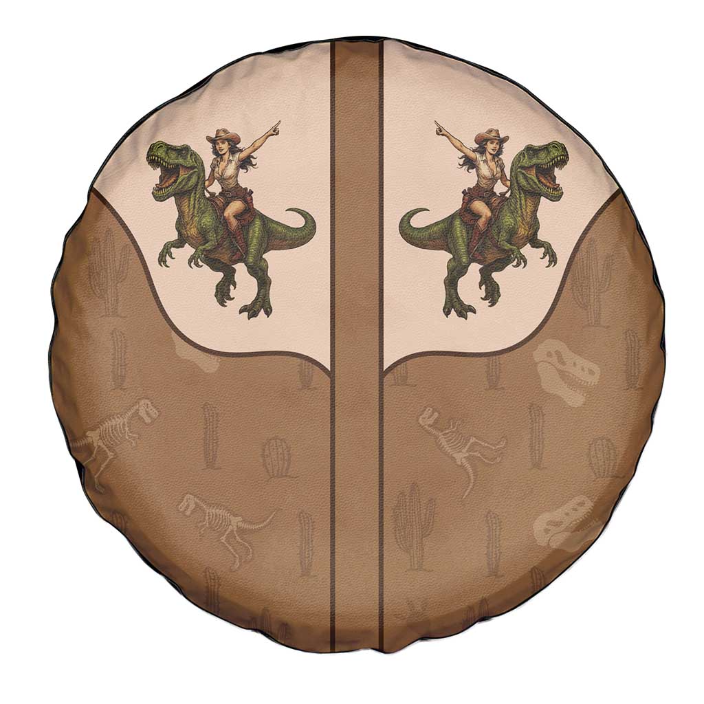 Cowgirl Dinosaur Spare Tire Cover Retro Western Yoke LT05