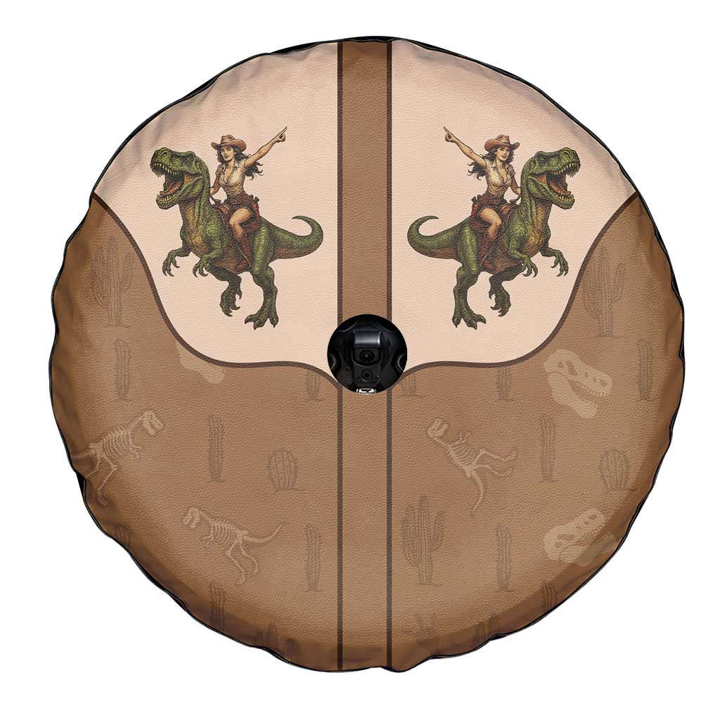 Cowgirl Dinosaur Spare Tire Cover Retro Western Yoke LT05