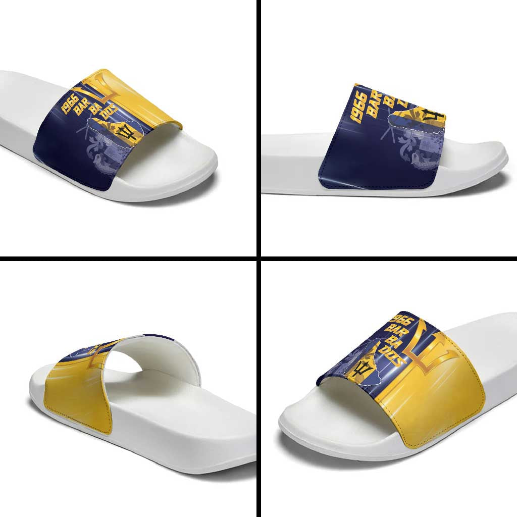 Barbados Independence Day Slide Sandals Proud To Be Barbadian LT05
