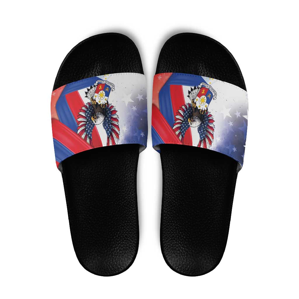 Filipino American History Month Slide Sandals Philippines Proud Of My Roots LT05
