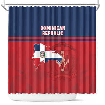 Dominican Republic Shower Curtain Dominicana Flag Map LT05