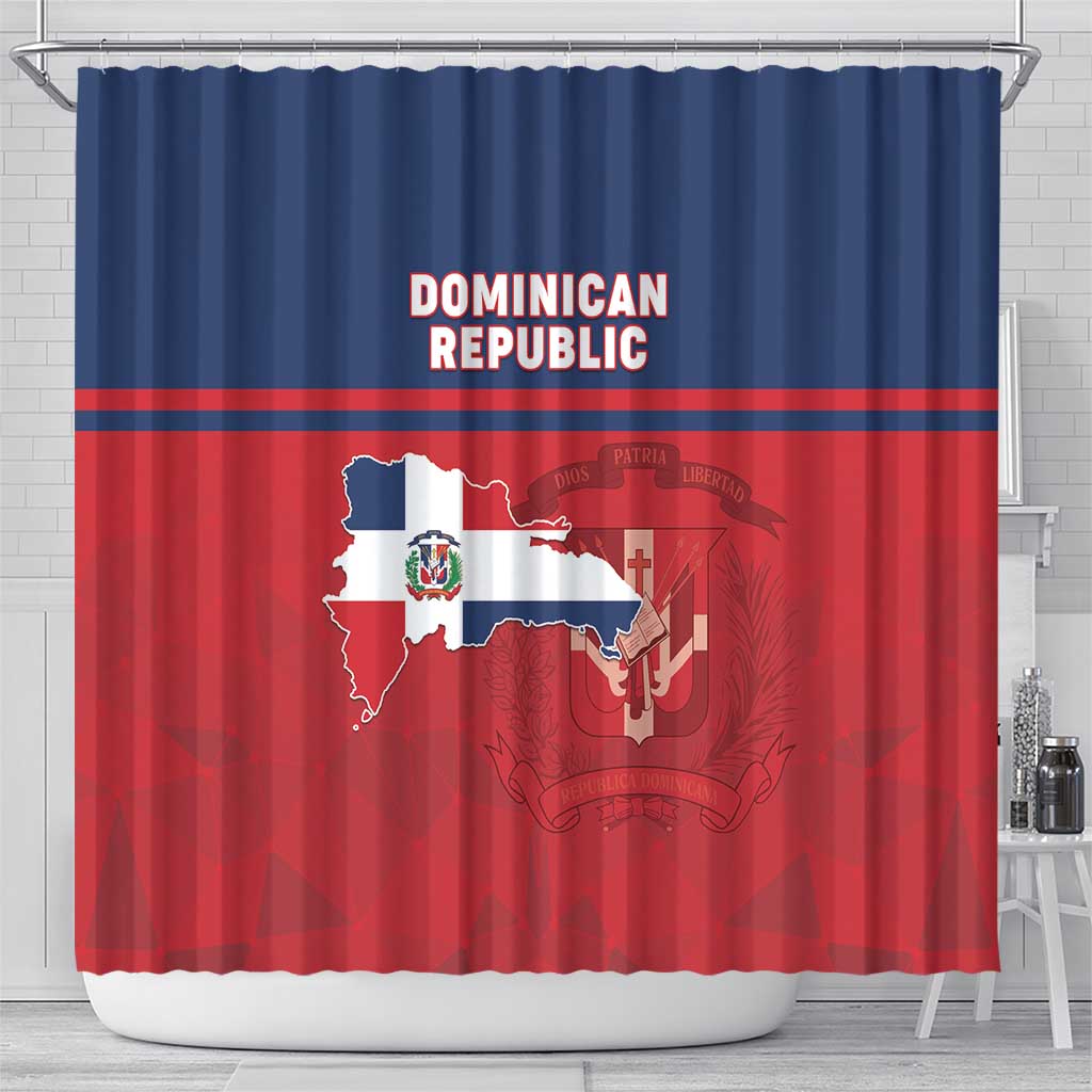 Dominican Republic Shower Curtain Dominicana Flag Map LT05