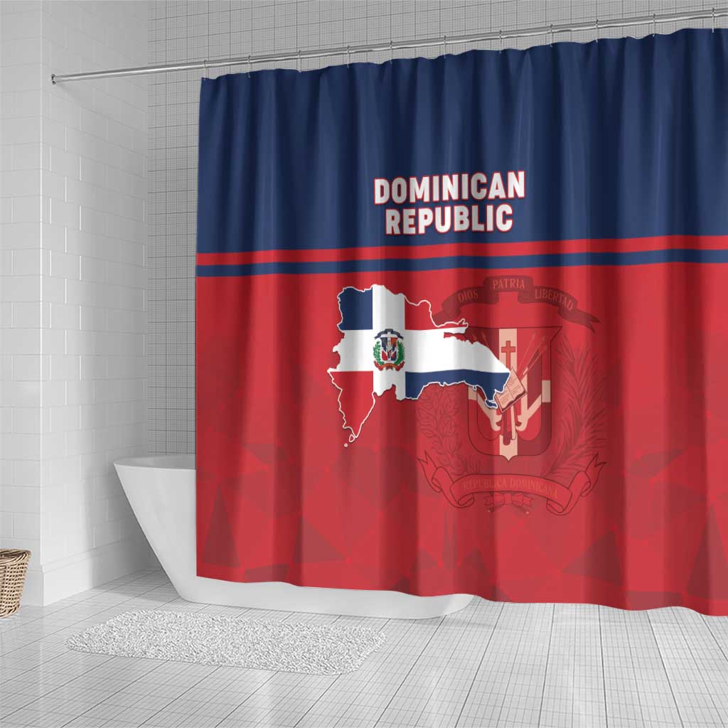 Dominican Republic Shower Curtain Dominicana Flag Map LT05
