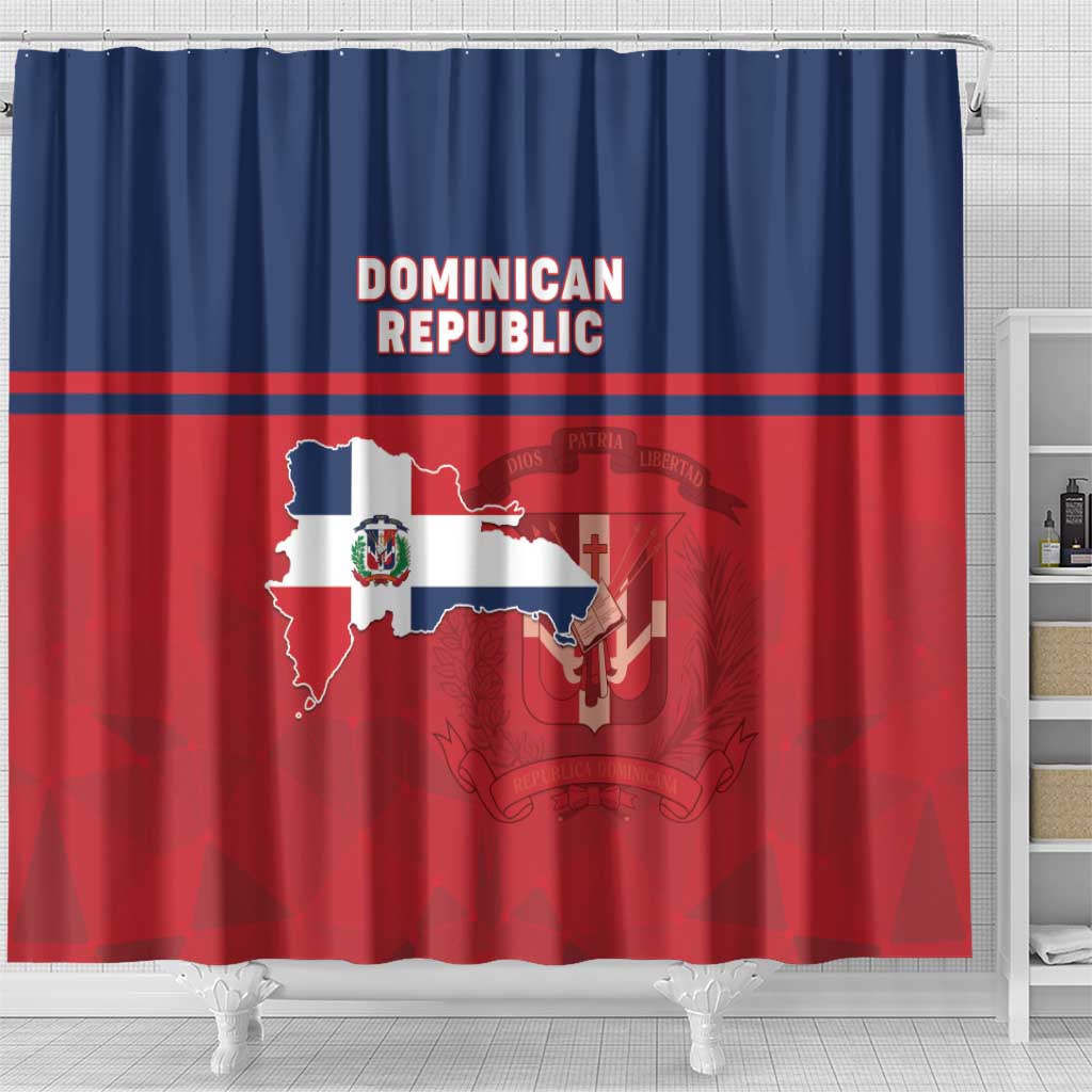 Dominican Republic Shower Curtain Dominicana Flag Map LT05