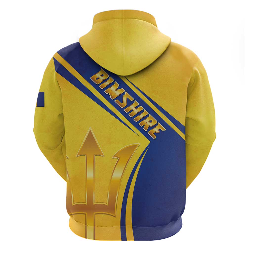 Barbados Gold Trident Hoodie With Coat Of Arms LT05