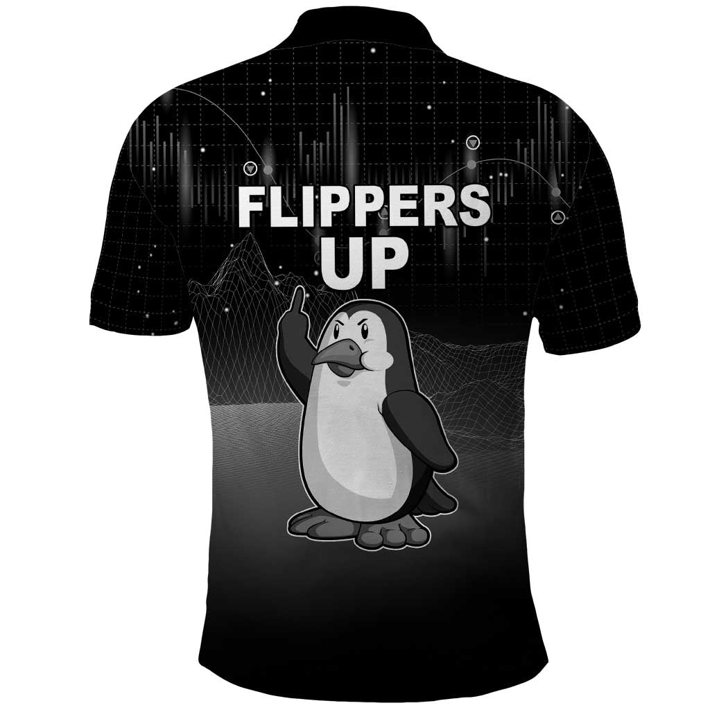 Funny Penguin Resist Polo Shirt Flippers Up I Stand With Penguins LT05