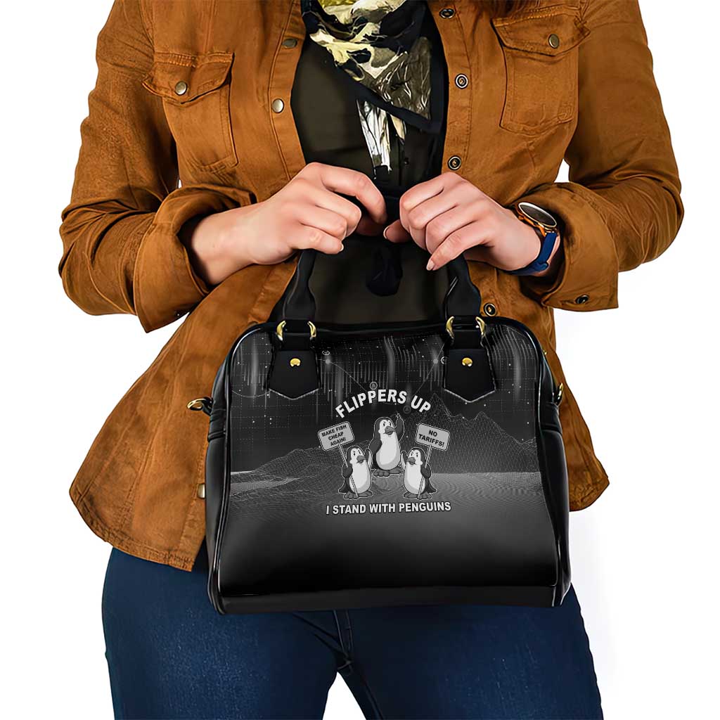 Funny Penguin Resist Shoulder Handbag Flippers Up I Stand With Penguins LT05