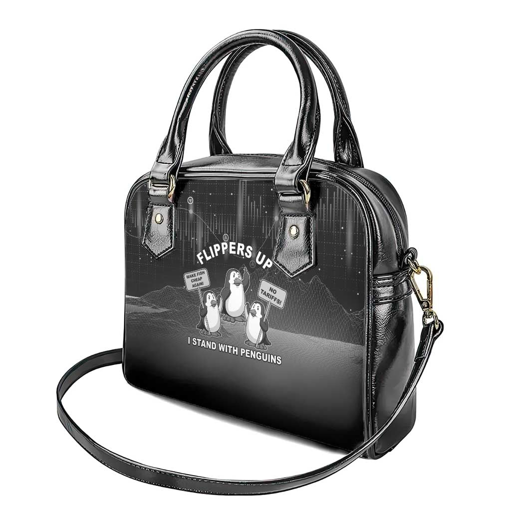 Funny Penguin Resist Shoulder Handbag Flippers Up I Stand With Penguins LT05
