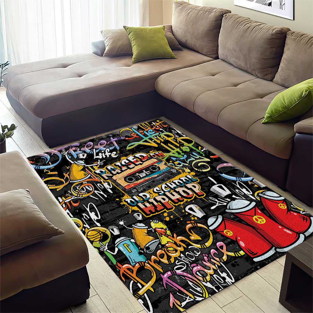 Raised On Hip Hop Area Rug Graffiti Art Style LT05