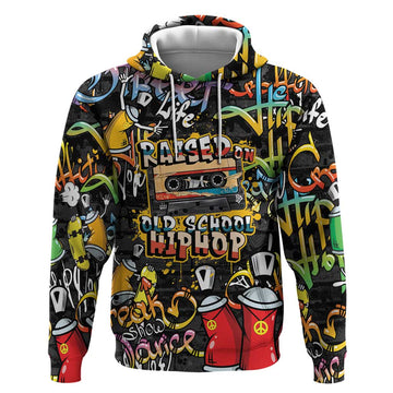 Raised On Hip Hop Hoodie Graffiti Art Style LT05