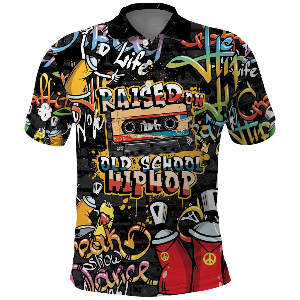 Raised On Hip Hop Polo Shirt Graffiti Art Style LT05