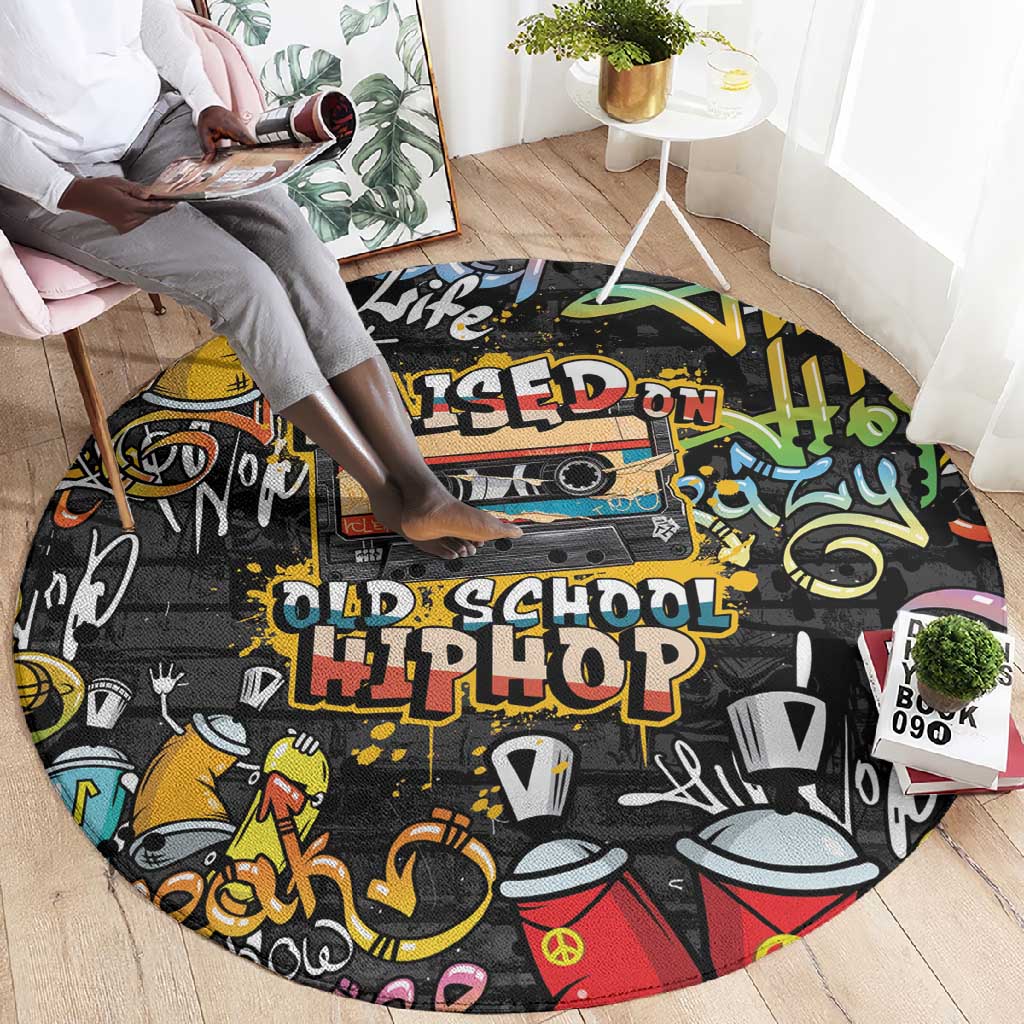 Raised On Hip Hop Round Carpet Graffiti Art Style LT05