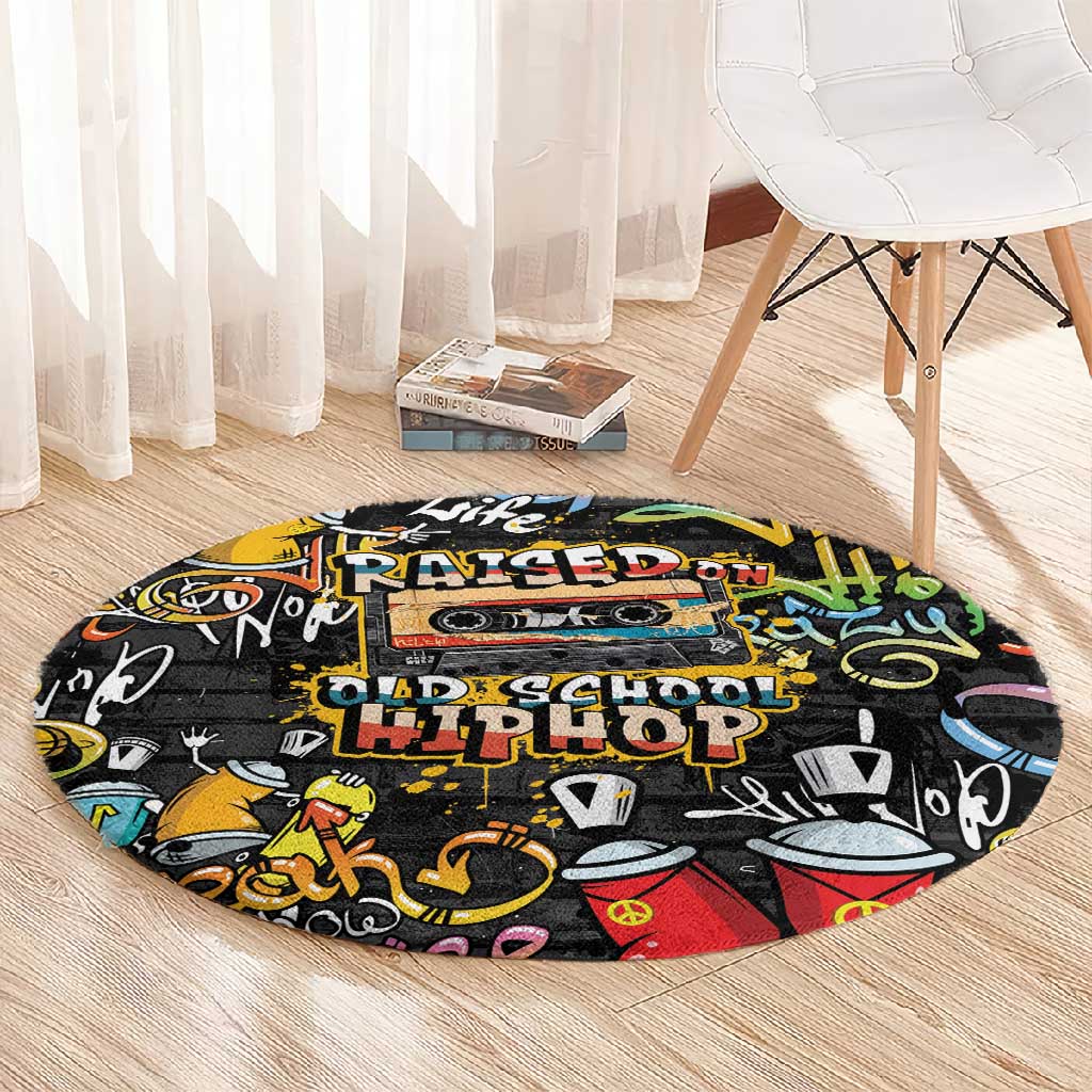 Raised On Hip Hop Round Carpet Graffiti Art Style LT05