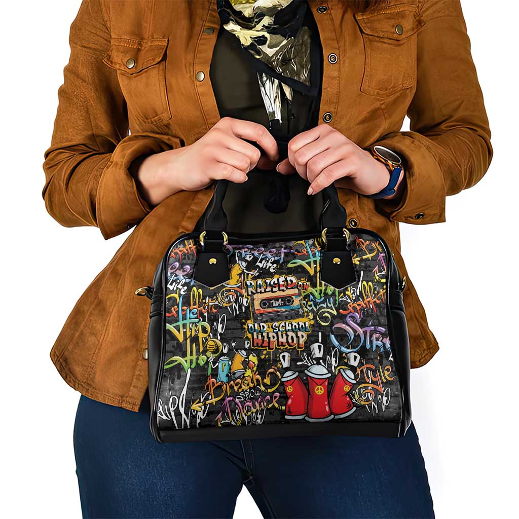 Raised On Hip Hop Shoulder Handbag Graffiti Art Style LT05