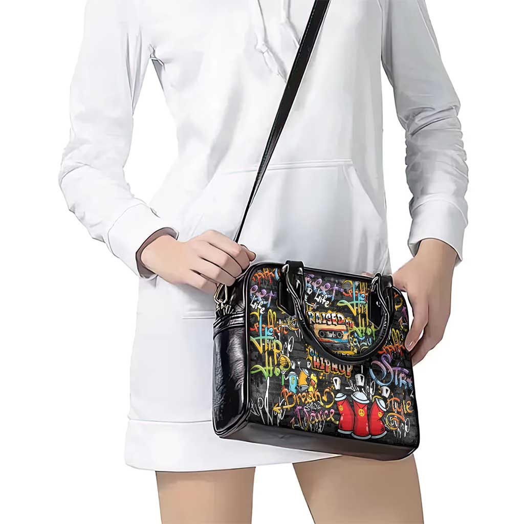 Raised On Hip Hop Shoulder Handbag Graffiti Art Style LT05